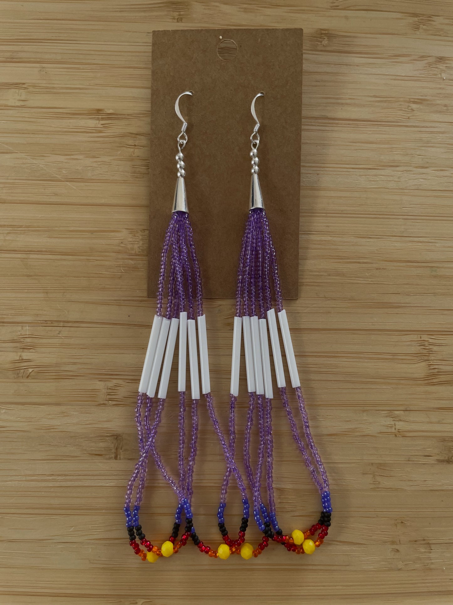 Purple Fringe Earrings