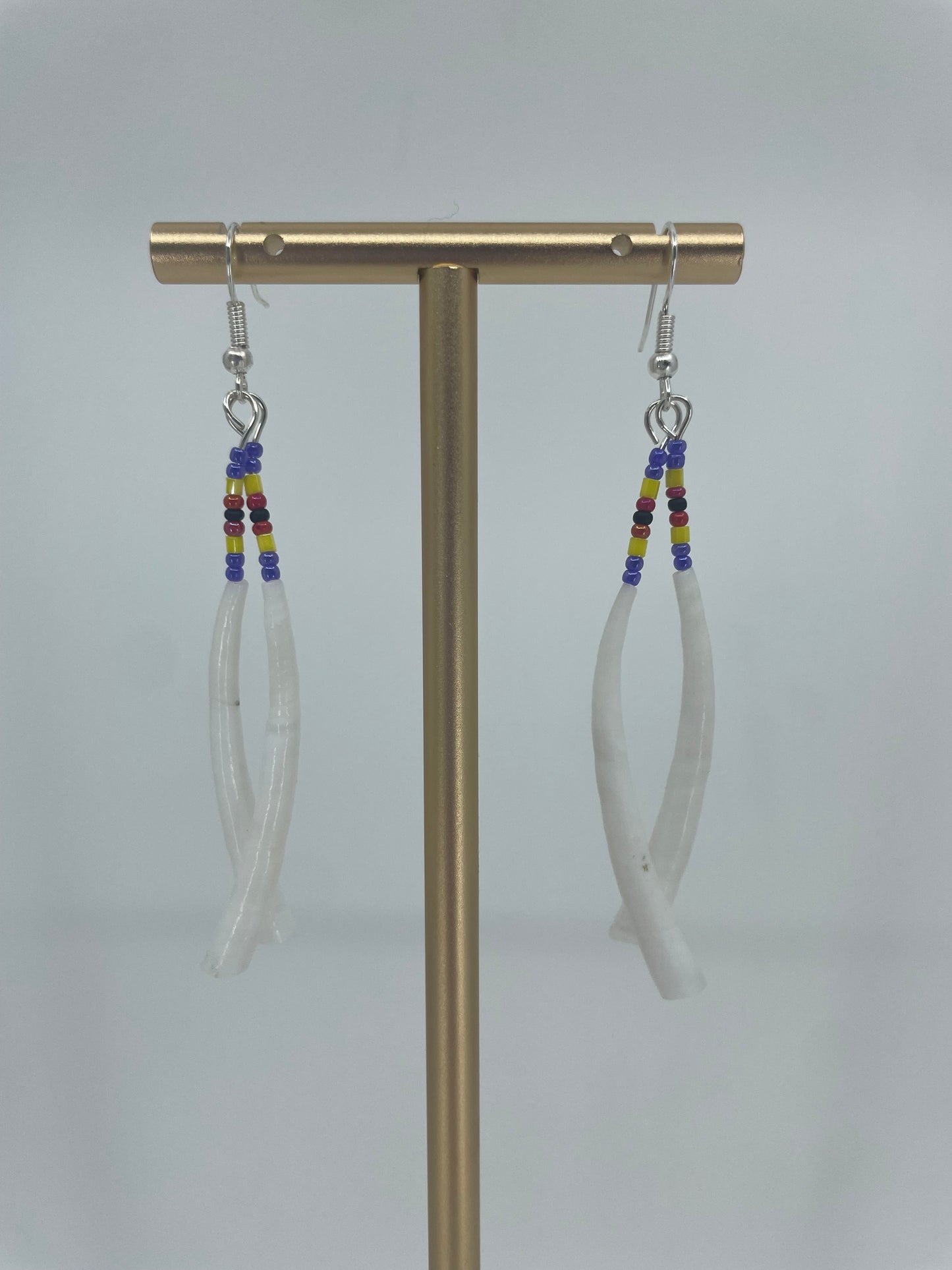 Dentalium Double Dangle Earrings