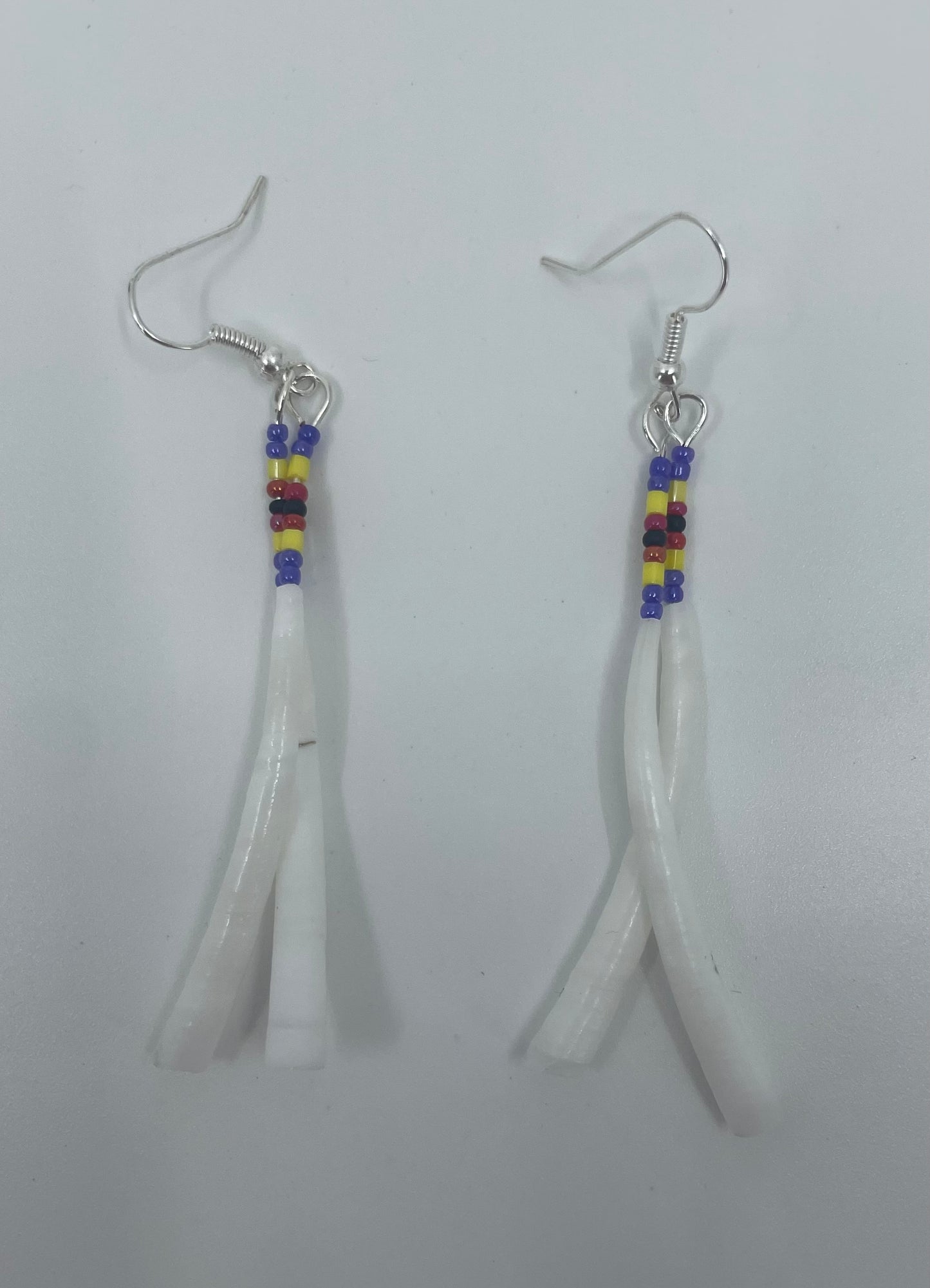 Dentalium Double Dangle Earrings