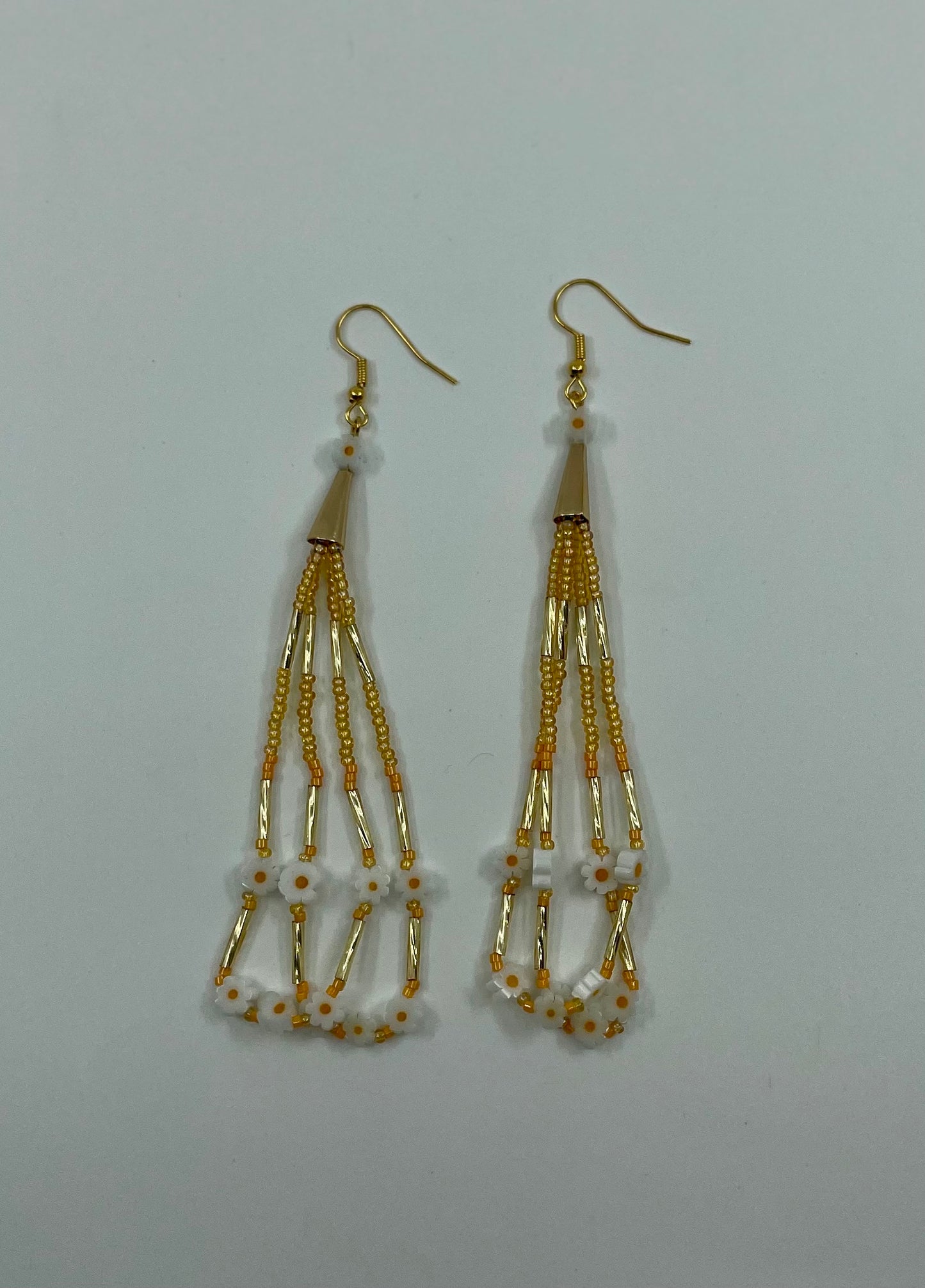 Golden Daisy Fringe Earrings