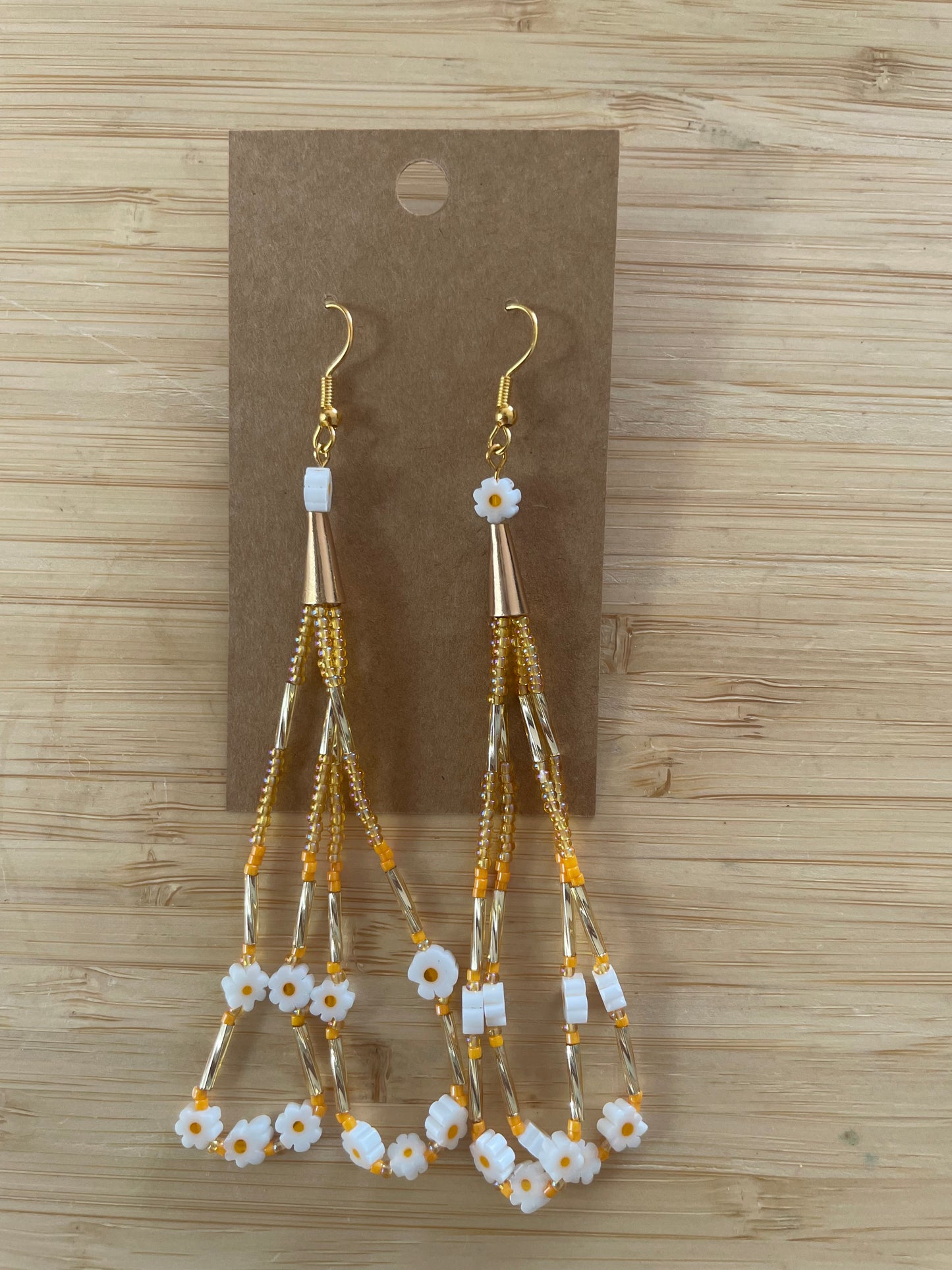 Golden Daisy Fringe Earrings