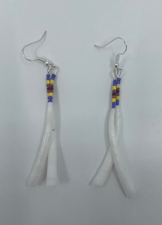 Dentalium Double Dangle Earrings