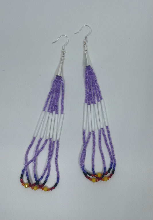 Purple Fringe Earrings
