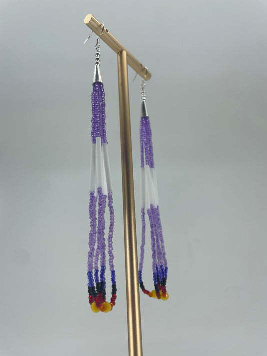 Purple Fringe Earrings