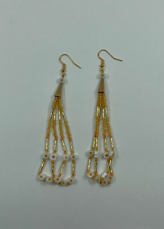 Golden Daisy Fringe Earrings