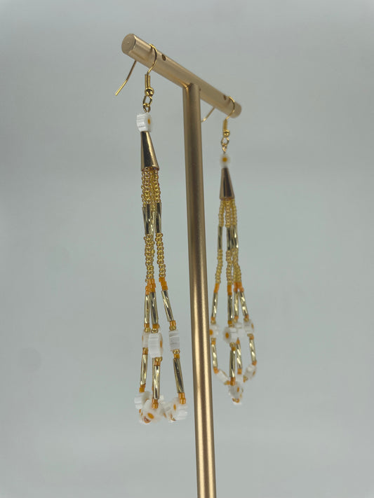 Golden Daisy Fringe Earrings