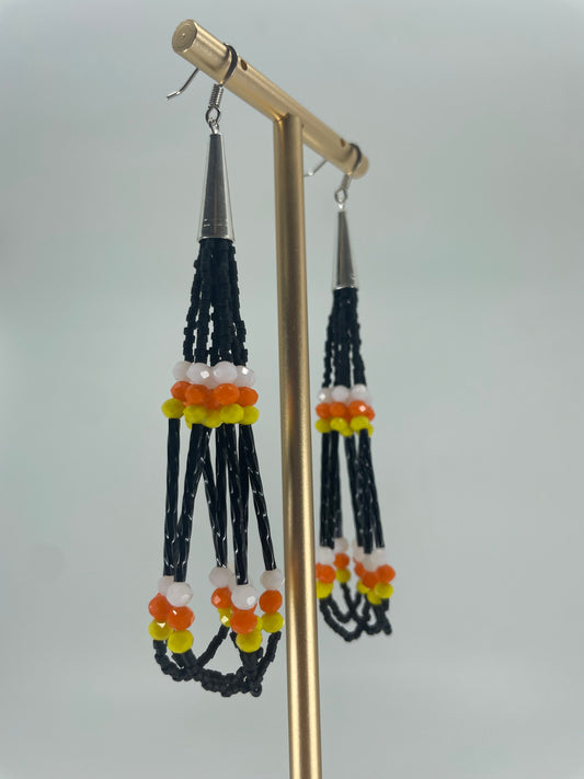 Candy Corn Fringe Earrings