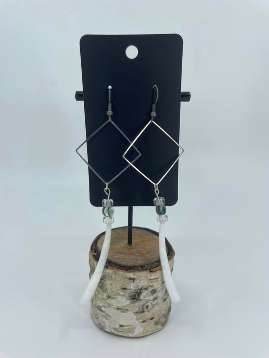 Dentalium and Abalone Earrings